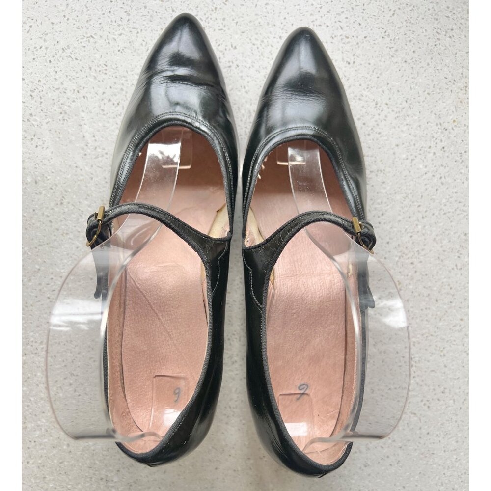 Womens Black Leather Flamenco Shoes With Strap & Low Heel Size 6 - Picture 6 of 14